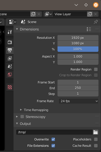 Changing Output Properties